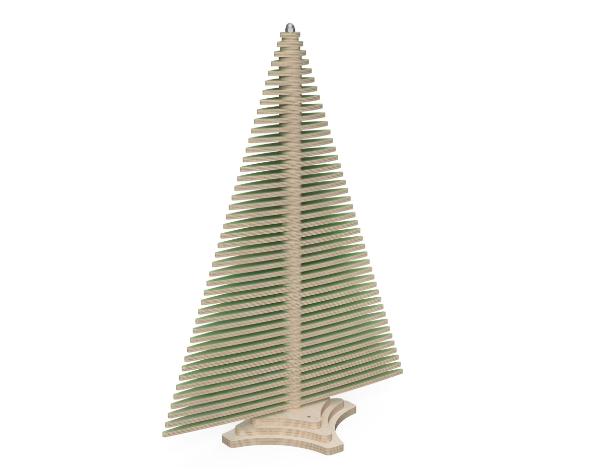 Rendered view of wooden christmas tree layout from DXF file