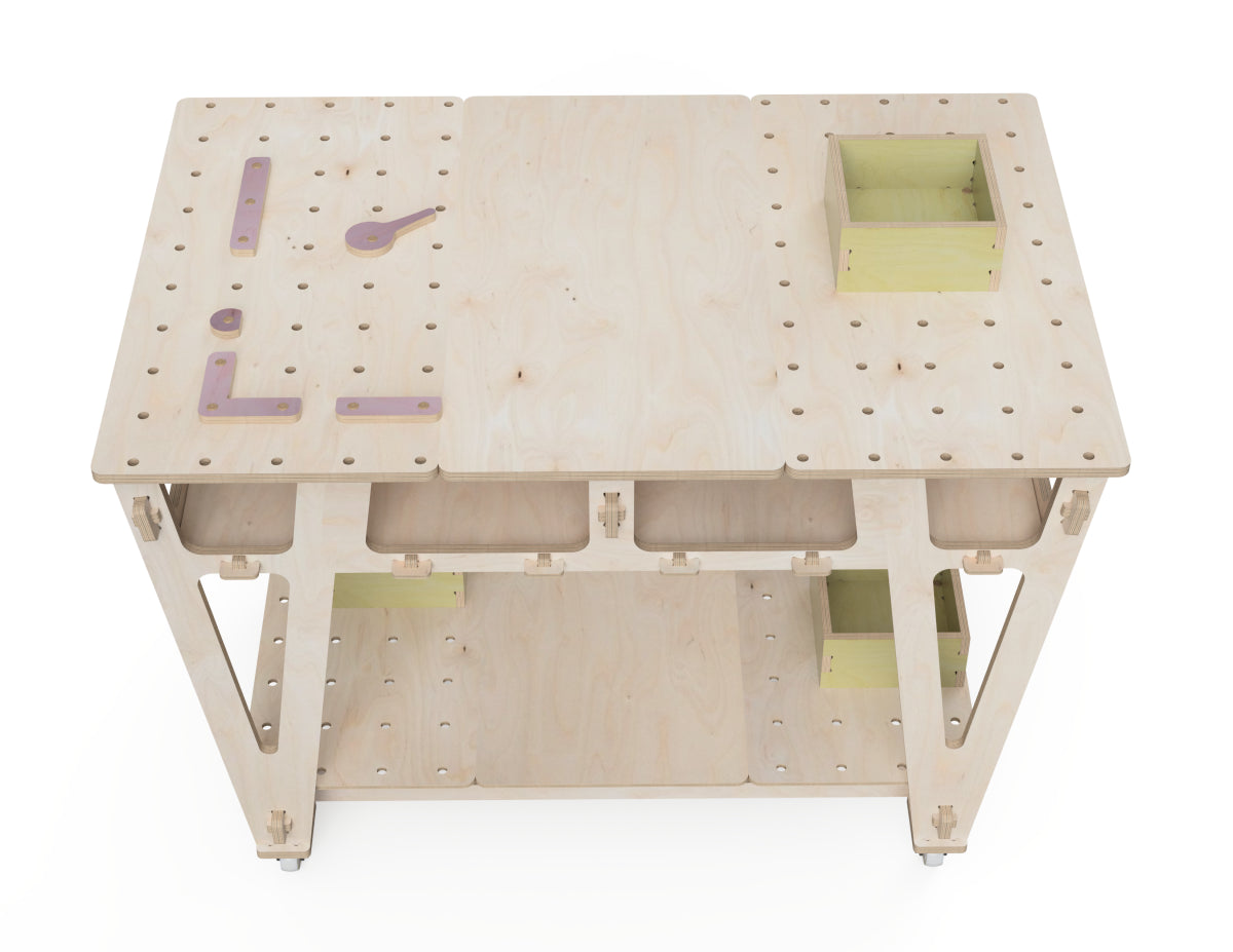 Workbench DXF file DXF file rendered from angled view for CNC cutting
