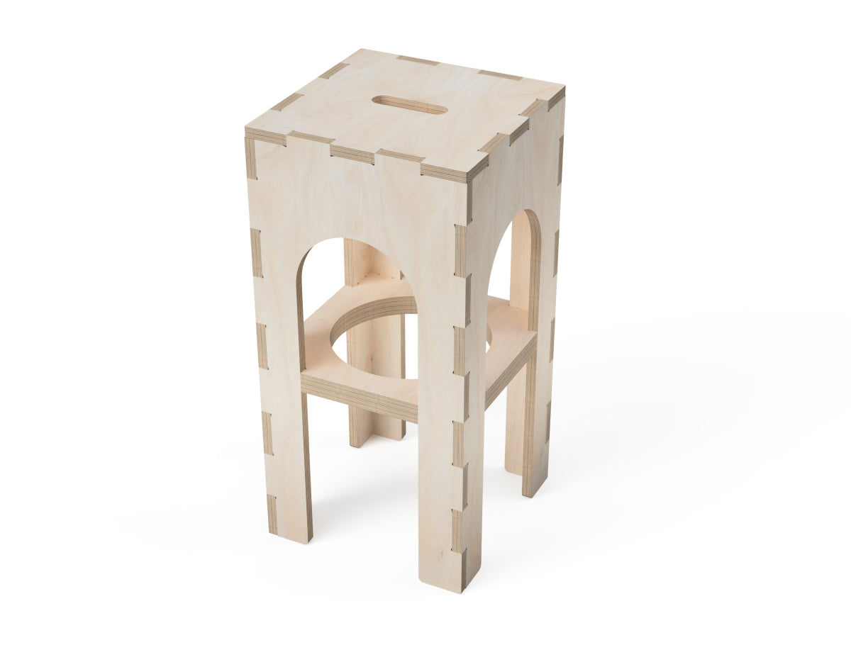 Workshop Stool CNC-ready design showing joints and assembly features