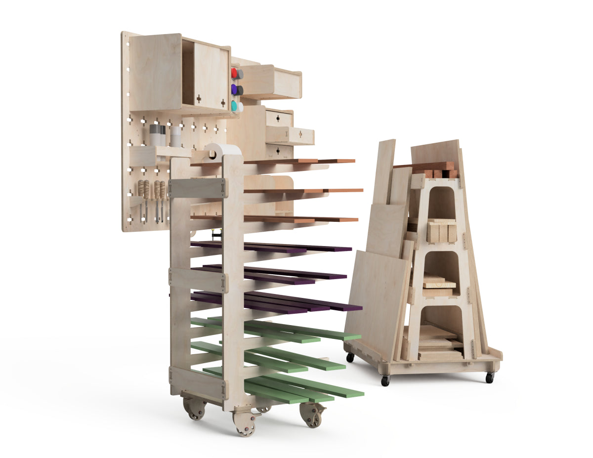 Workshop Storage Solutions - DXF File Bundle CNC-ready design showing joints and assembly features