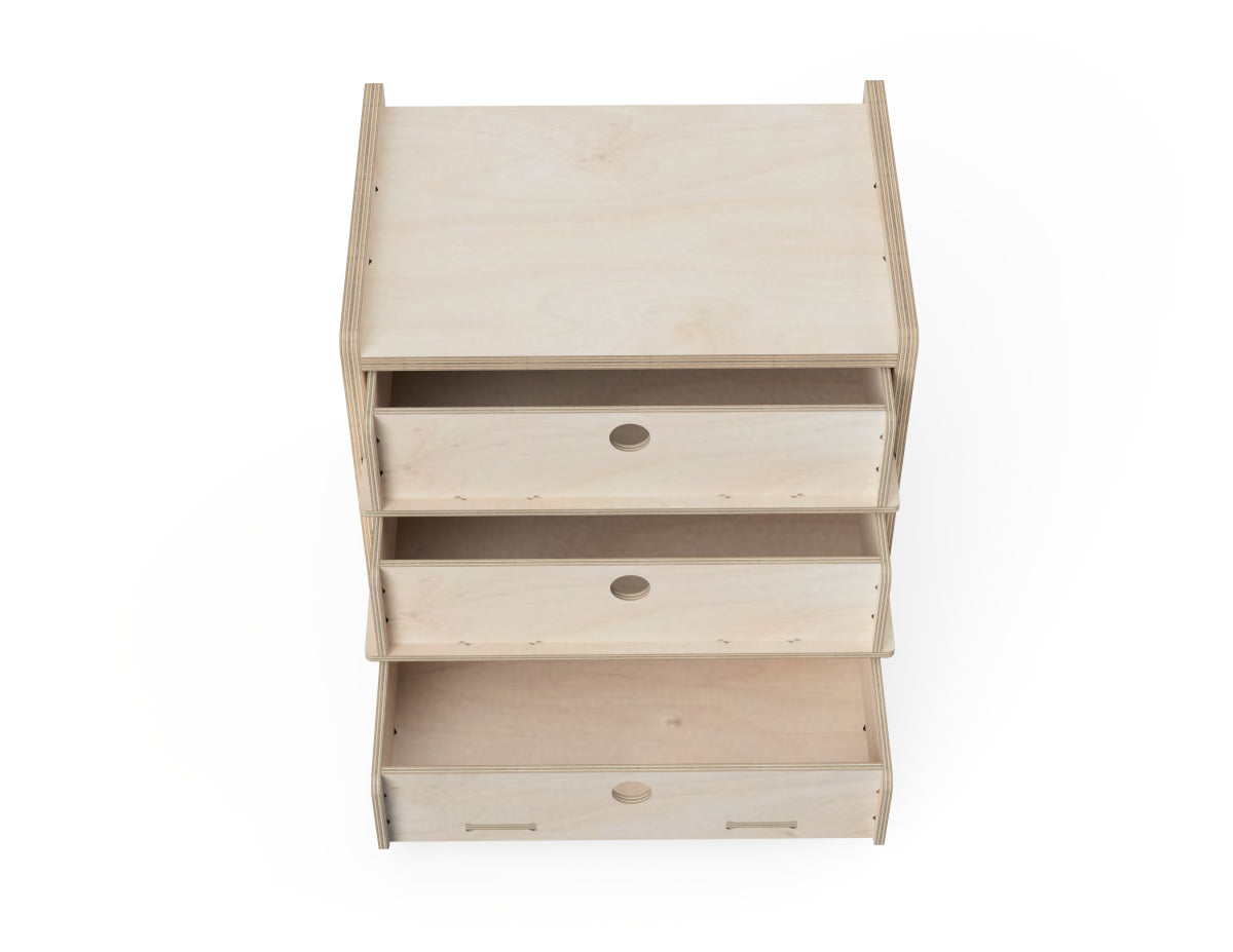 3 - Drawer Cabinet - French Cleat Attachment - CNC DXF file design overview