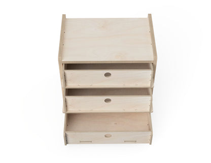 3 - Drawer Cabinet - French Cleat Attachment - CNC DXF file design overview