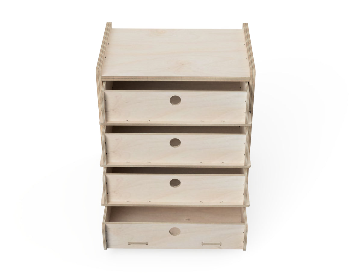 4 - Drawer Cabinet - French Cleat Attachment - CNC DXF file design overview