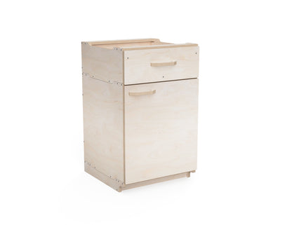 Large modular workshop cabinet DXF render, 550 mm width, stacked module