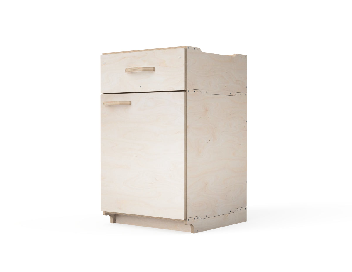 Large modular workshop cabinet in garage setup render