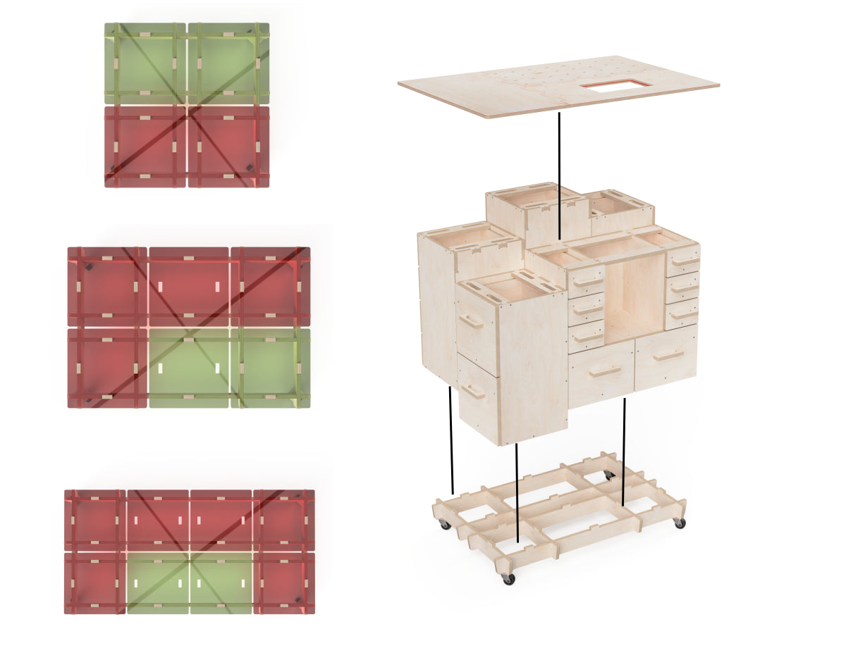 Base Frames for the Modular Workbench – Free DXF Files