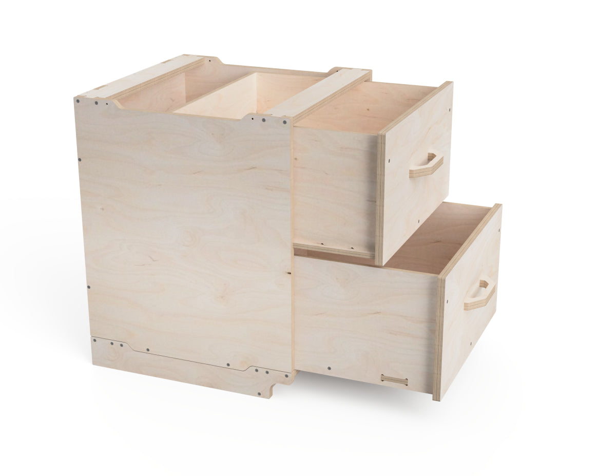 Large 3/4 size workshop cabinet DXF with built-in drawers