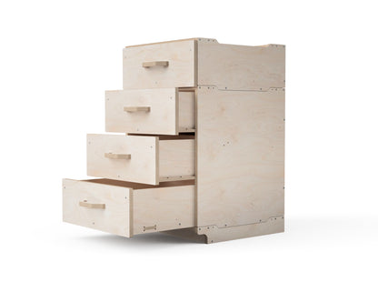 Modular cabinet section 900mm height for workshop storage