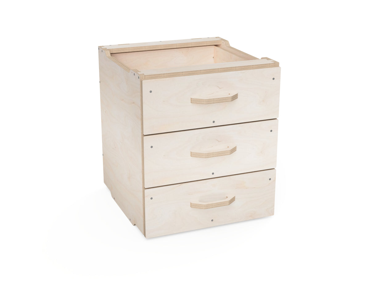 Different widths of modular cabinet modules side by side