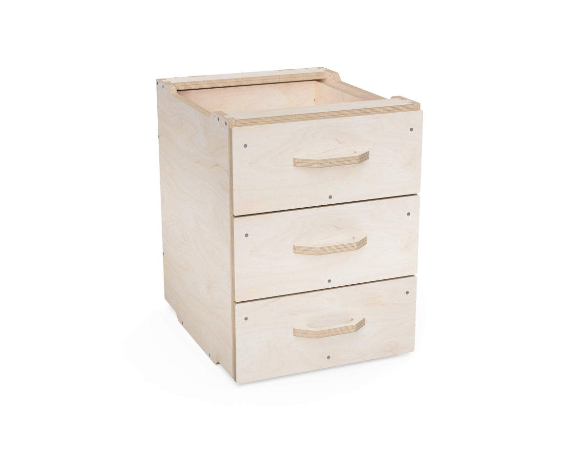 Different widths of modular cabinet modules side by side