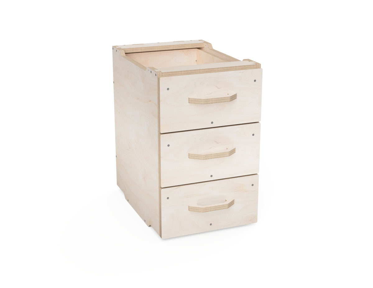 Different widths of modular cabinet modules side by side