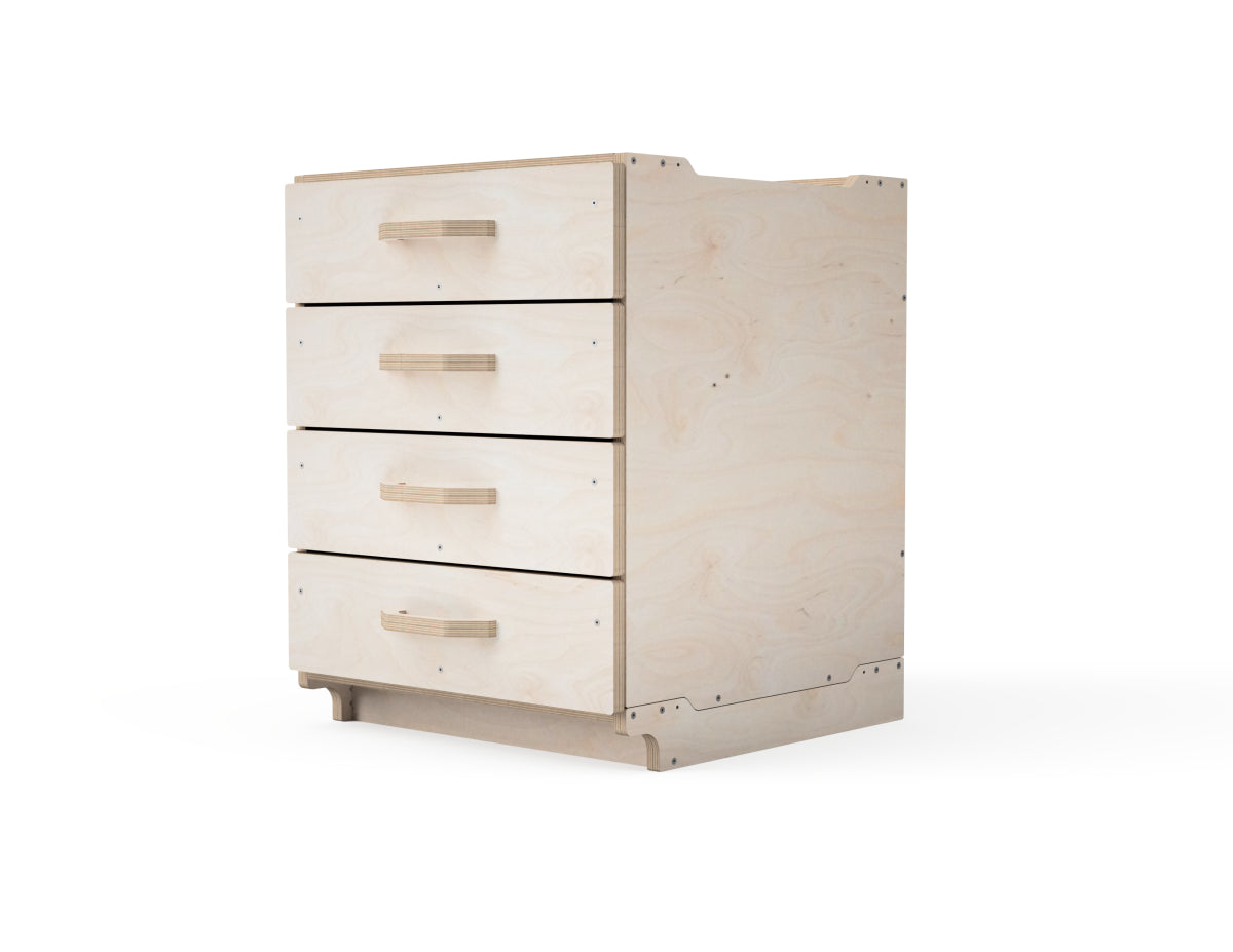 3D render of Modular Workshop Cabinet with 4 drawers, CNC DXF design