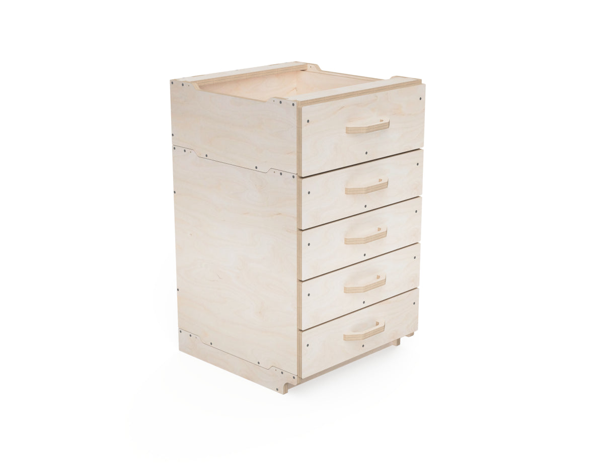 Modular cabinet modules arranged for flexible workshop storage