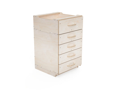 Modular cabinet modules arranged for flexible workshop storage