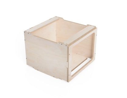 Creative workshop setup using stackable modular cabinet modules.