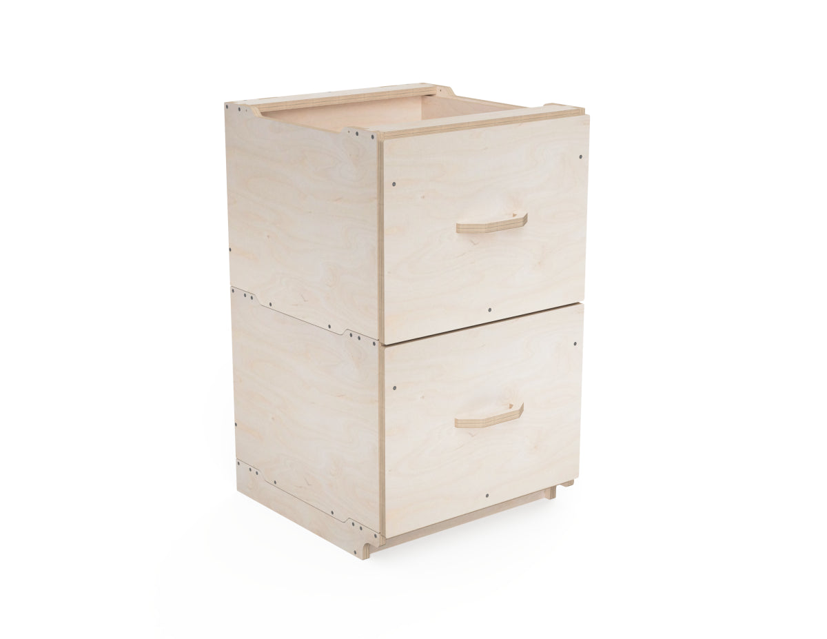 Perspective view of multiple stacked medium cabinet modules