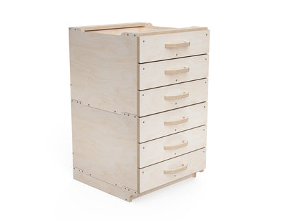 Modular workshop cabinet medium module with 3 drawers DXF design render