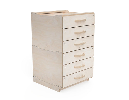 Modular workshop cabinet medium module with 3 drawers DXF design render