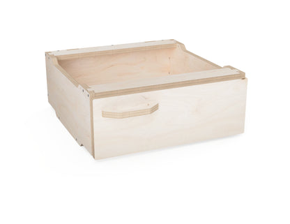 Stackable modular cabinet sections rendered for workshop storage