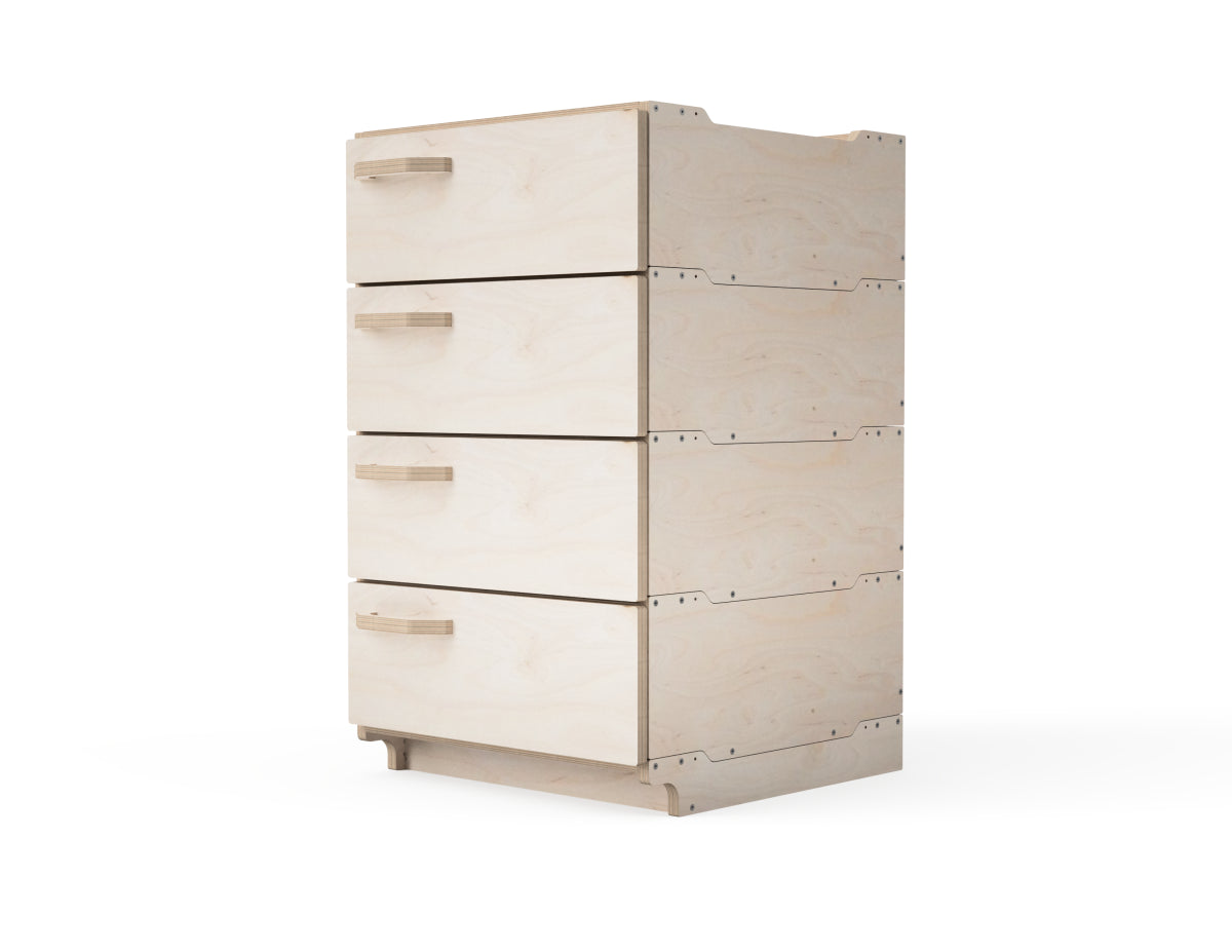 Small workshop cabinet module render showing built-in door design