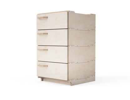 Small workshop cabinet module render showing built-in door design