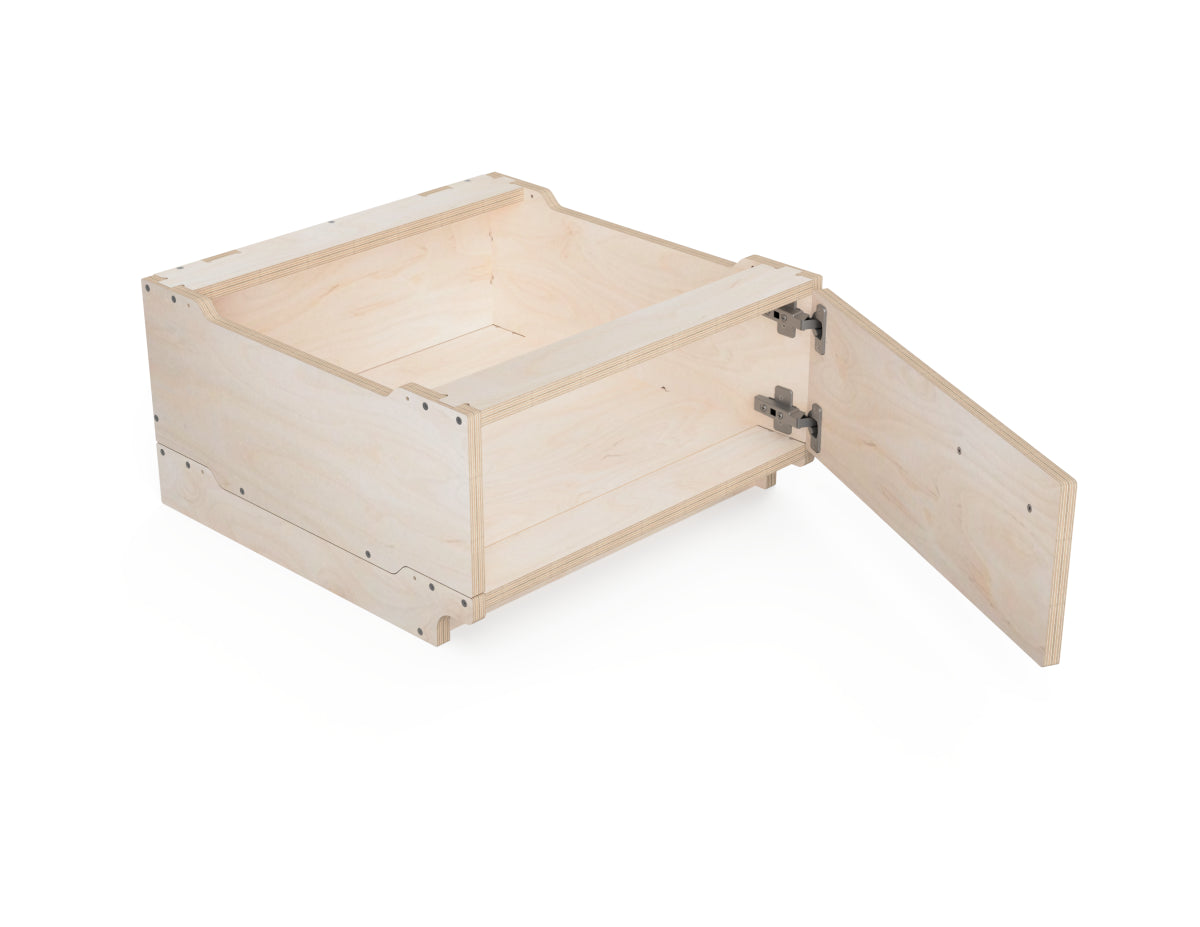 Modular workshop cabinet CNC-cut 1/4-size module with front door