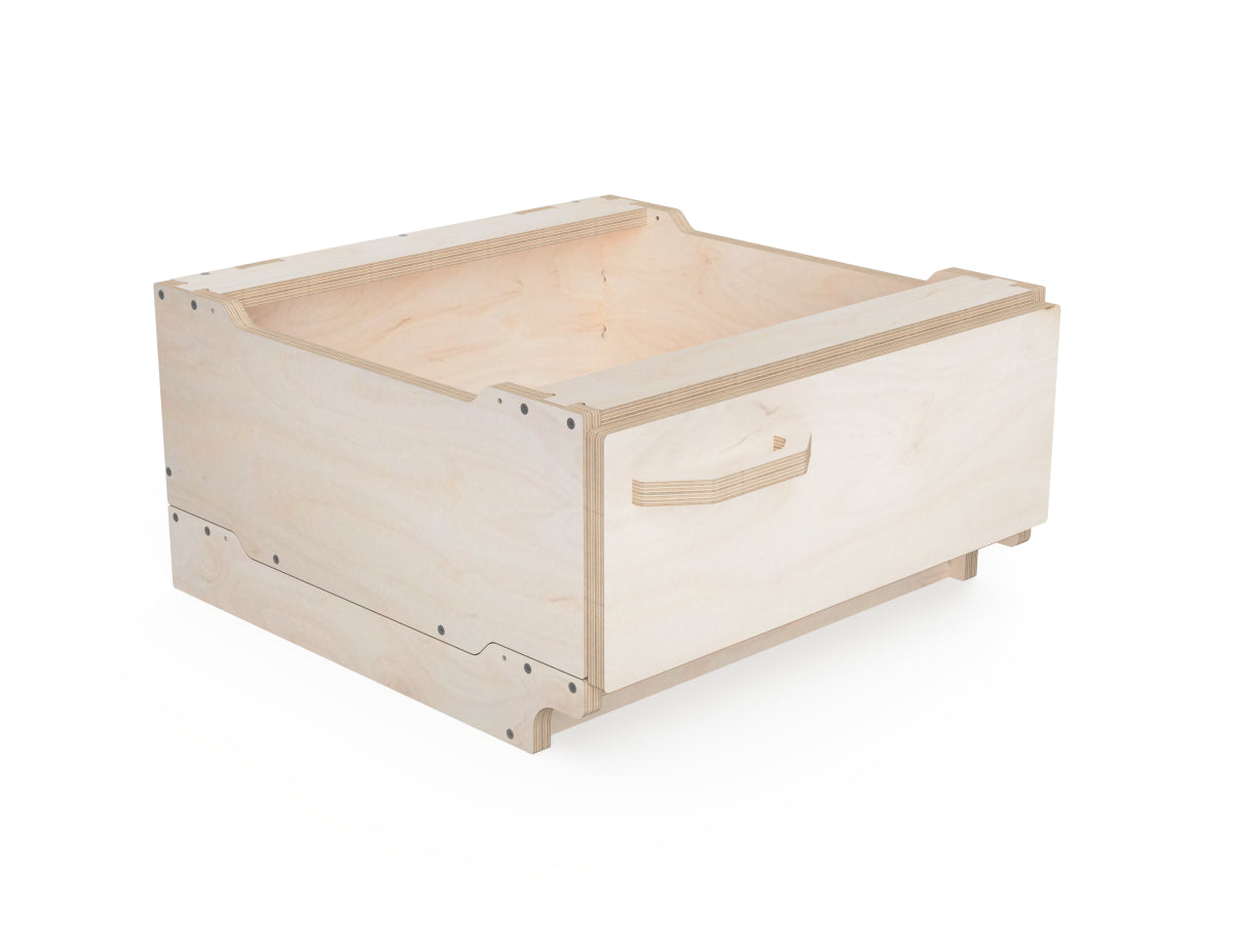 Small workshop cabinet module render showing built-in door design