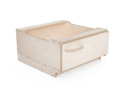 Small workshop cabinet module render showing built-in door design