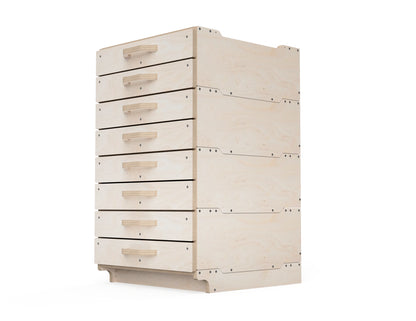 Modular cabinet system showing how multiple units can be stacked.