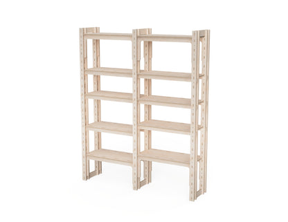 Expandable plywood storage shelf for workshop