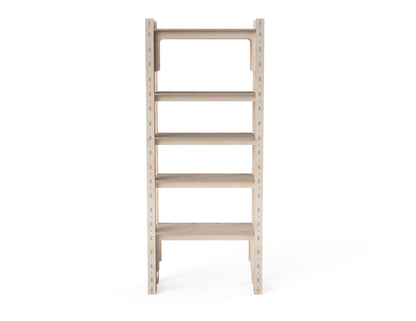 DIY plywood shelving unit with modular sections