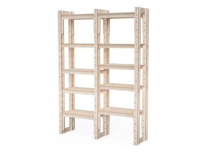 Expandable plywood storage shelf for workshop