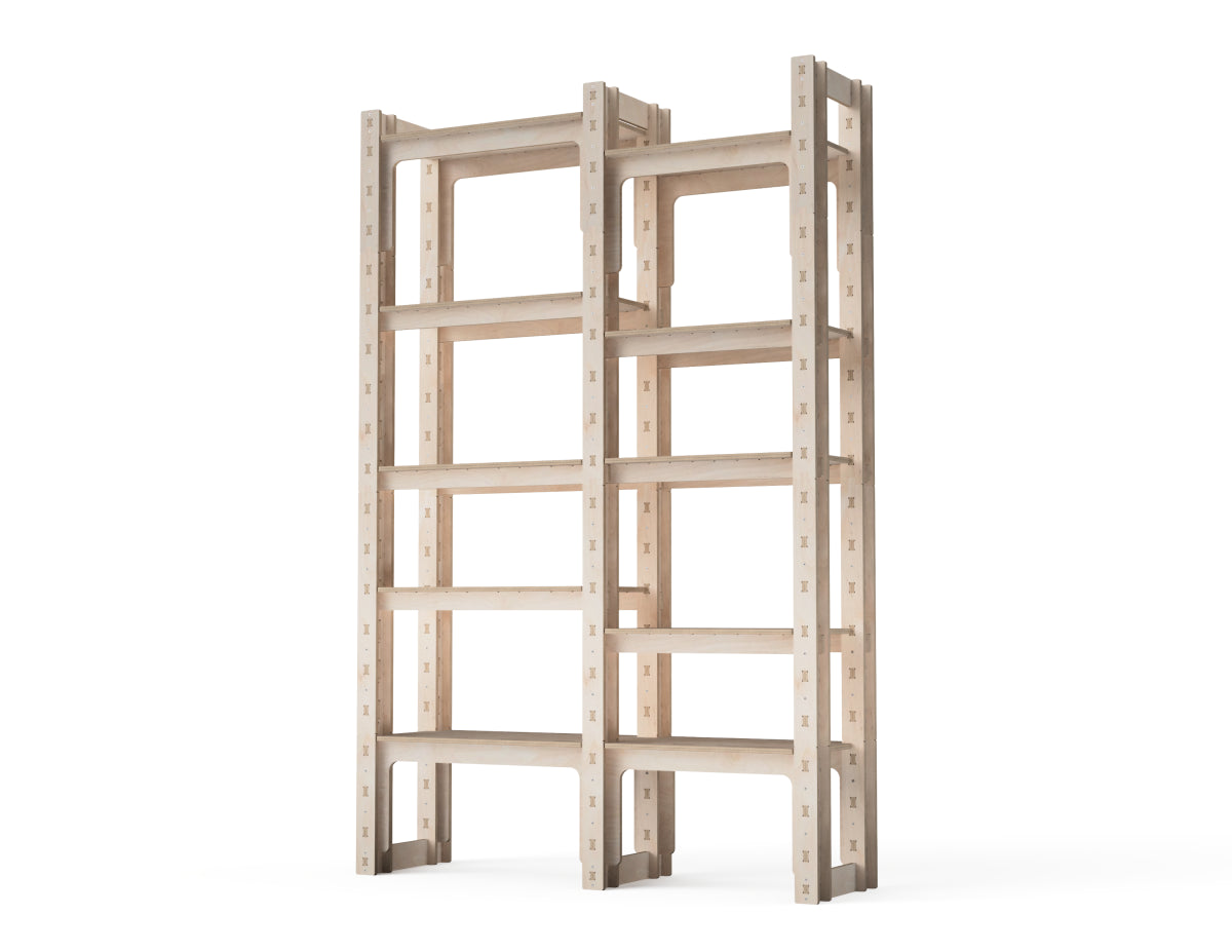 Modular CNC plywood shelving system