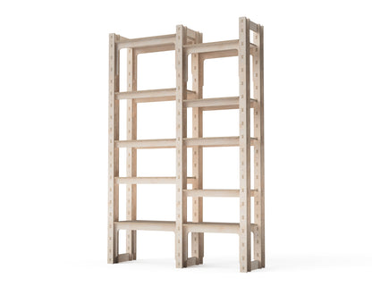 Modular CNC plywood shelving system