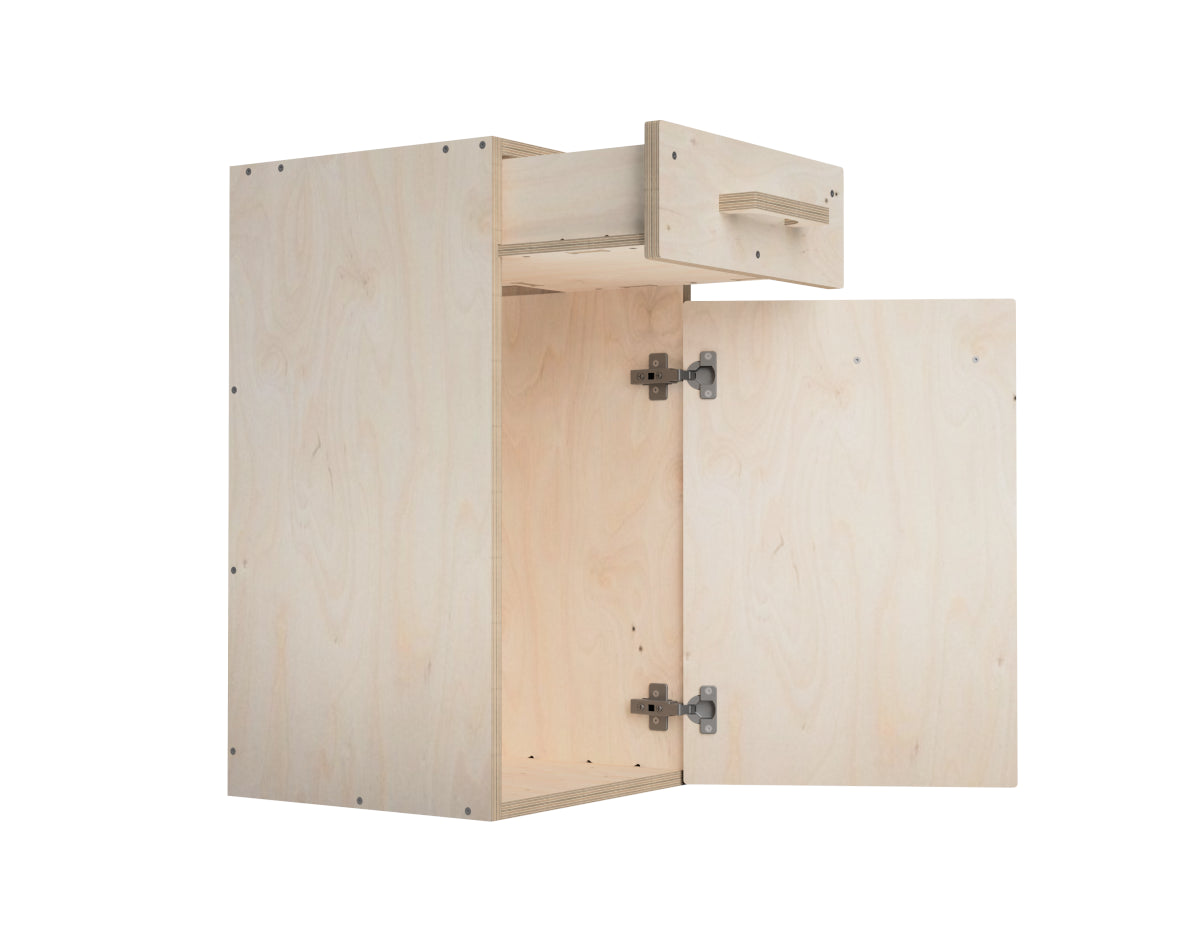 DIY CNC workshop cabinet with top drawer and bottom storage - modular workbench attachment