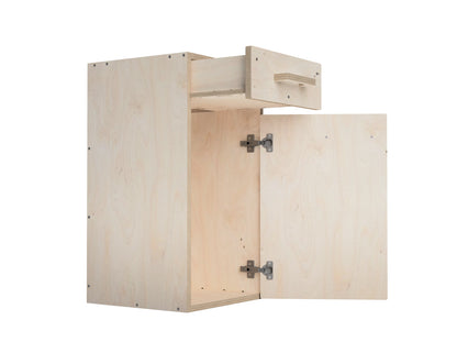 DIY CNC workshop cabinet with top drawer and bottom storage - modular workbench attachment