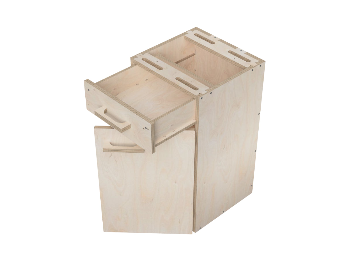 DXF files for custom CNC workbench storage cabinet - modular workbench attachment