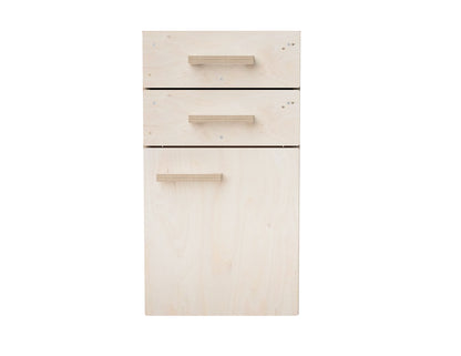 Two-drawer workbench cabinet DXF files for workshop organization - modular CNC workbench attachment