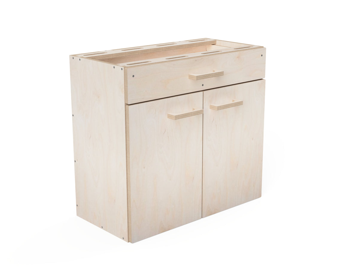Double modular workbench cabinet with top drawer DXF files