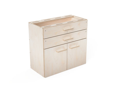 Double modular workbench cabinet with two drawers and doors DXF files