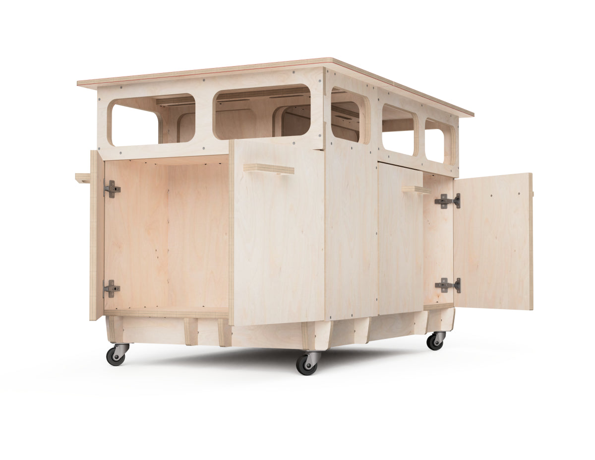 Workbench cabinet DXF file download for modular workshop setup
