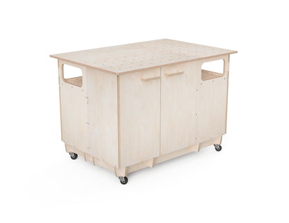 Simple plywood cabinet attachment for modular CNC workbench
