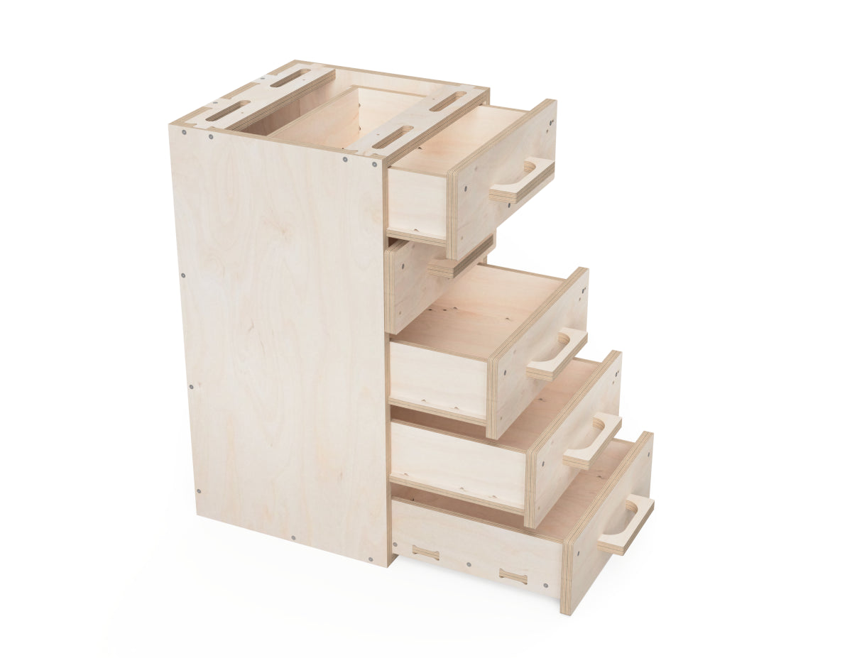 CNC DXF files for DIY workbench tool storage drawers