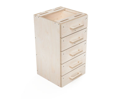 CNC modular workbench with five-drawer cabinet attachment
