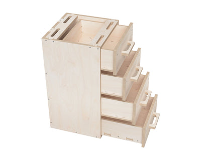 Four drawer cabinet for modular CNC workbench setup DXF