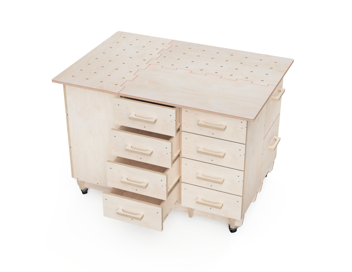 CNC project cabinet for tools and materials modular setup
