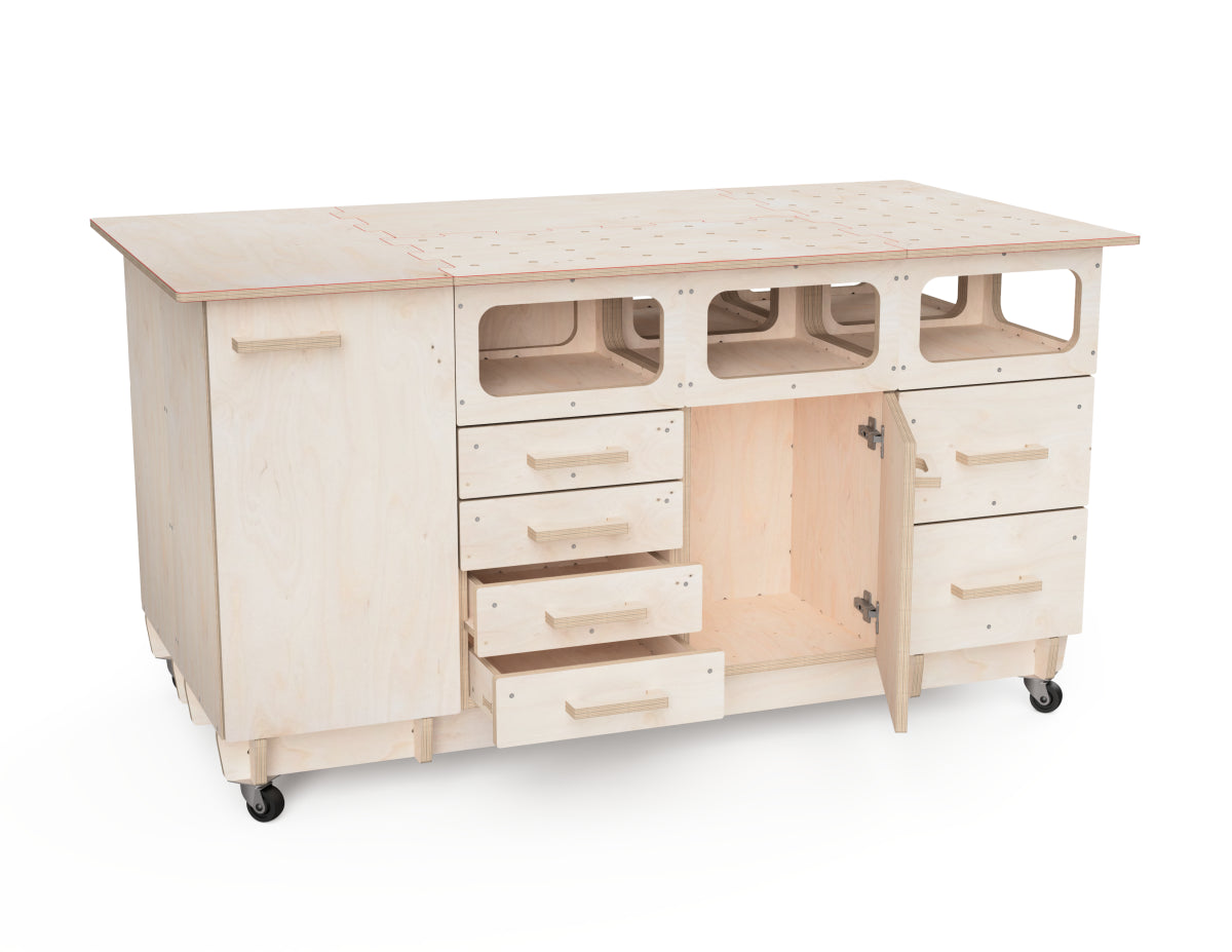 Modular workshop storage cabinet DXF for CNC routers - modular workbench