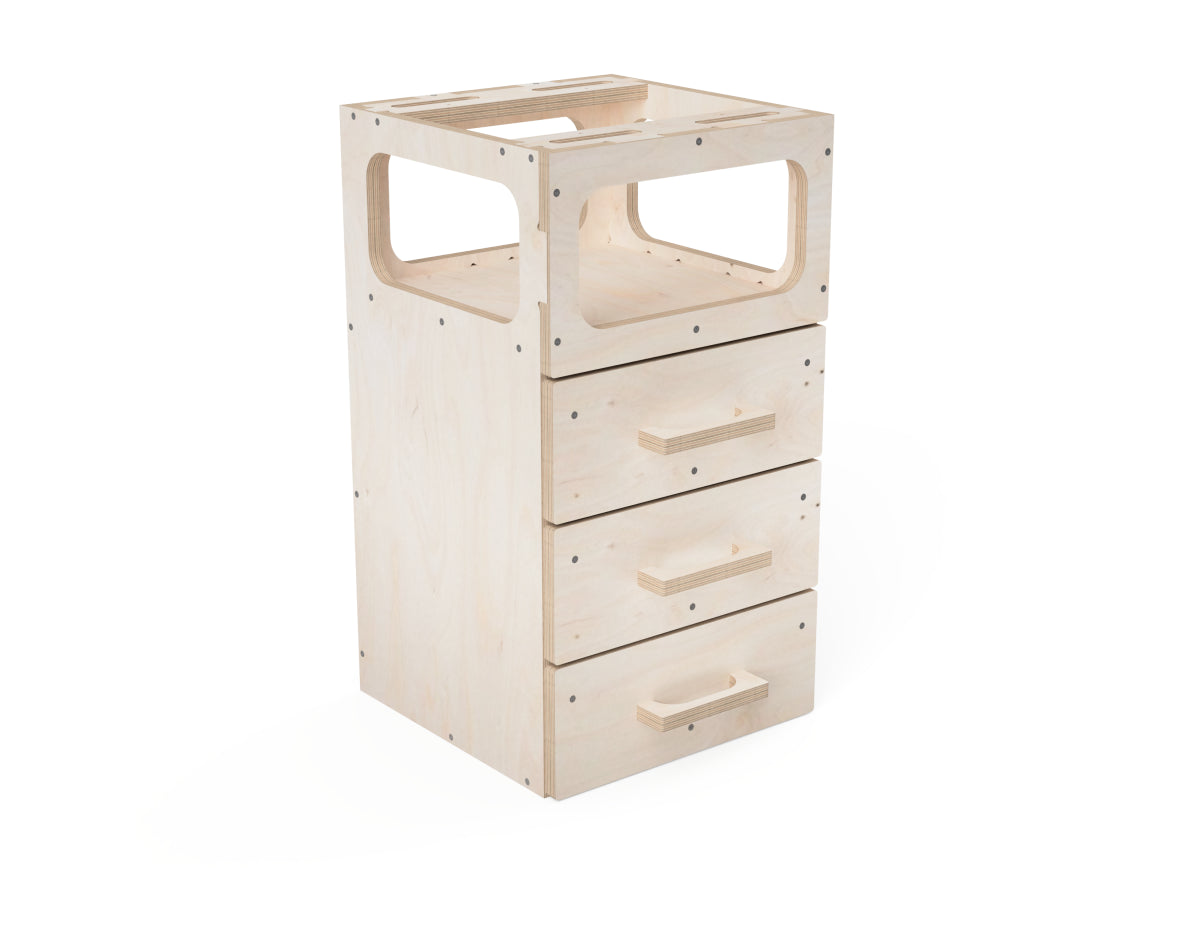 Workshop workbench attachment DXF design with large drawers