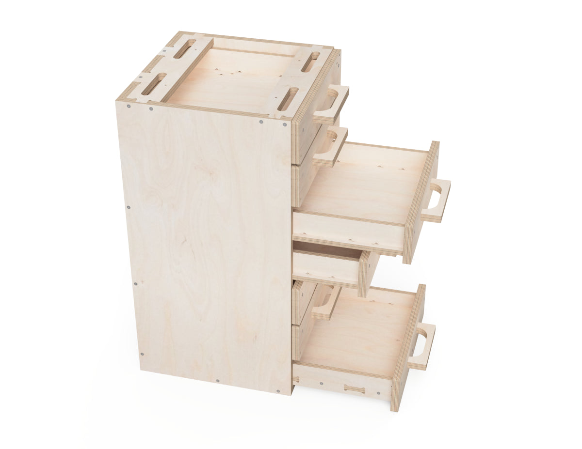 Modular workbench storage solution DXF files for CNC enthusiasts