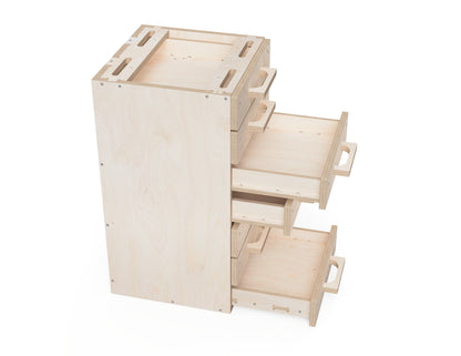 Modular workbench storage solution DXF files for CNC enthusiasts